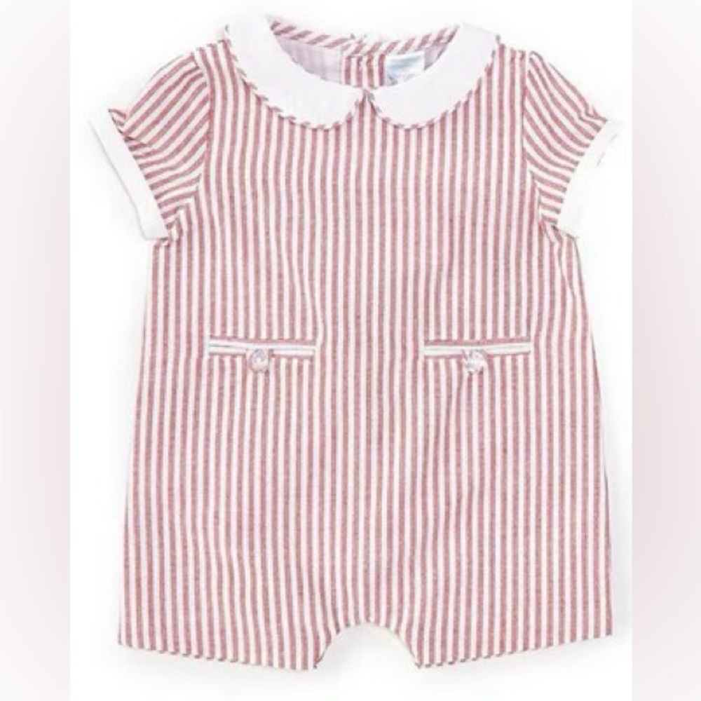 NWT Edgehill Collection x The Broke Brooke Jensen Woven Stripe Romper Sz 3M